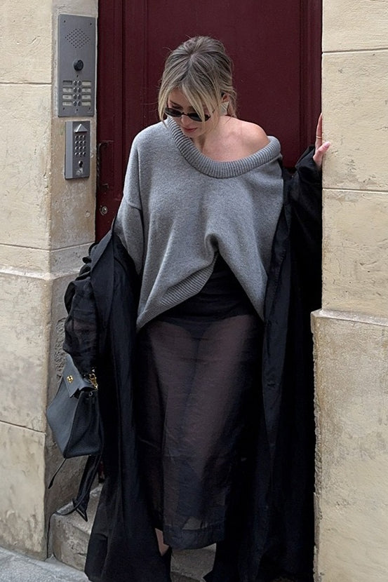 Pull surdimensionné à col en V 3D