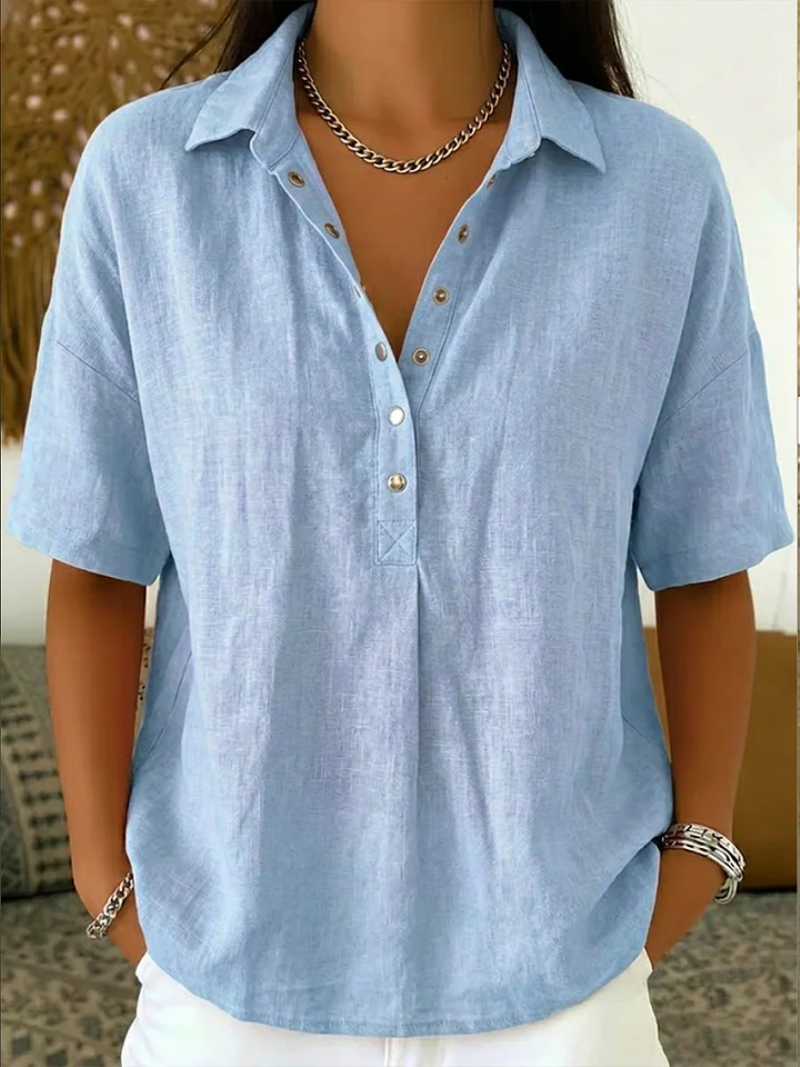 Ianne | Blouse Décontractée à Col avec Boutonnage