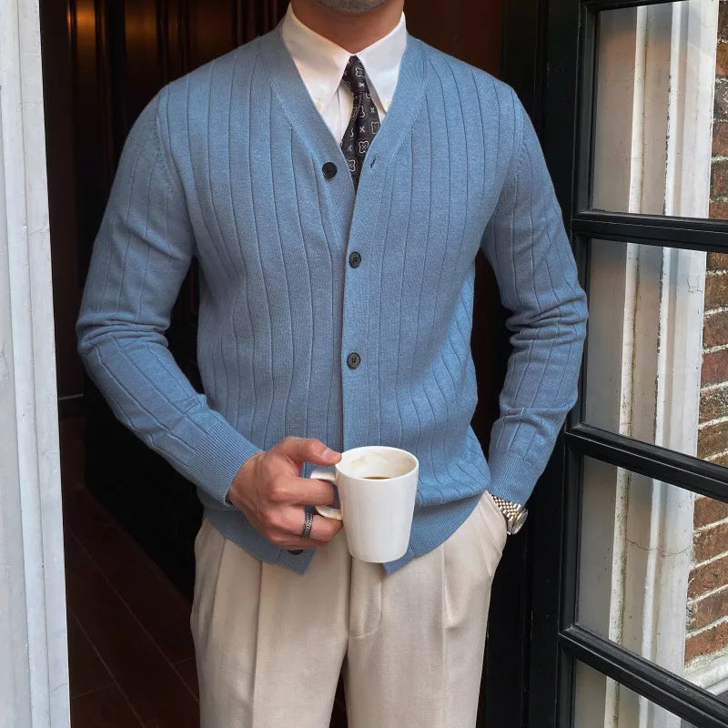 Maxwell | Cardigan ouvert décontracté pour homme à manches longues en couleur unie