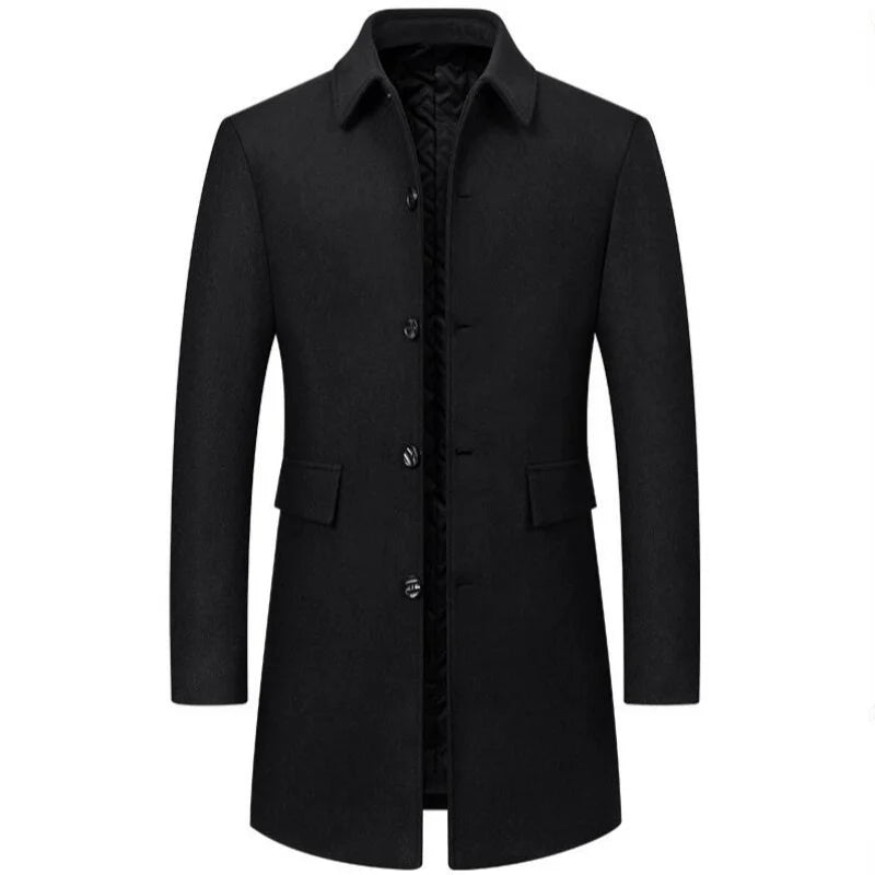 Harvey | Veste longue en laine à col rabattu pour hommes