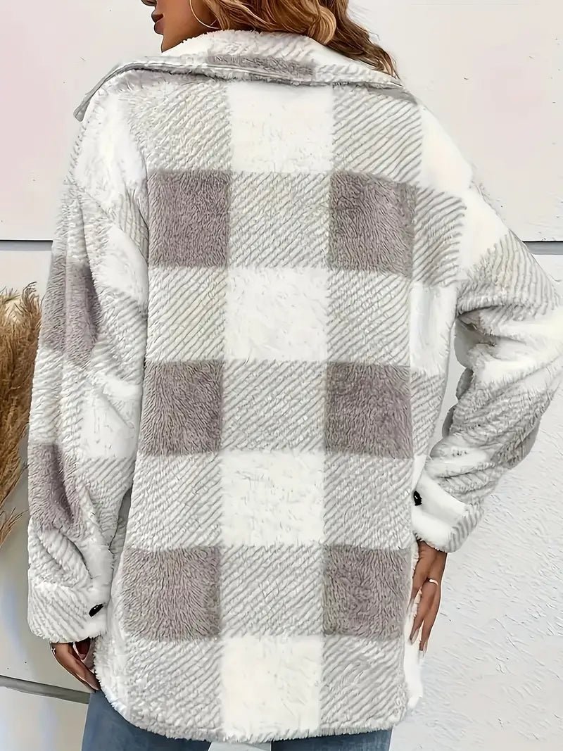 SANDRA - Veste à boutons à motif tartan
