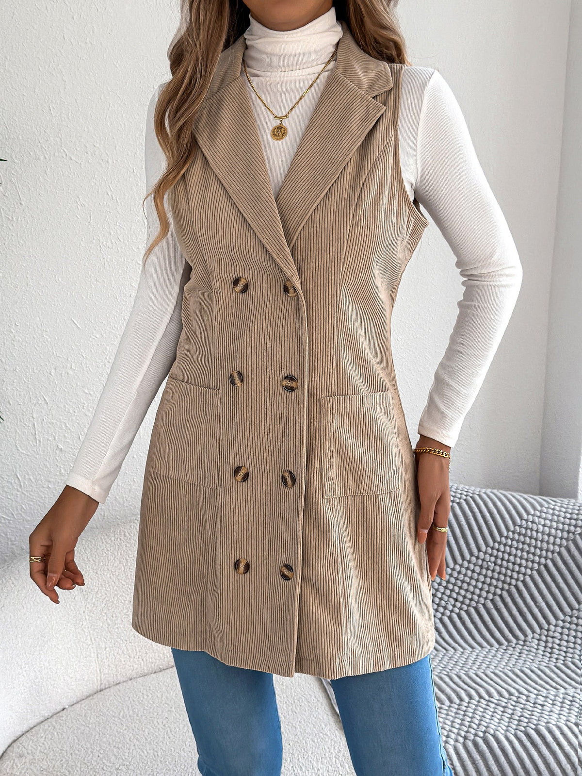 Katia | Gilet en velours côtelé uni