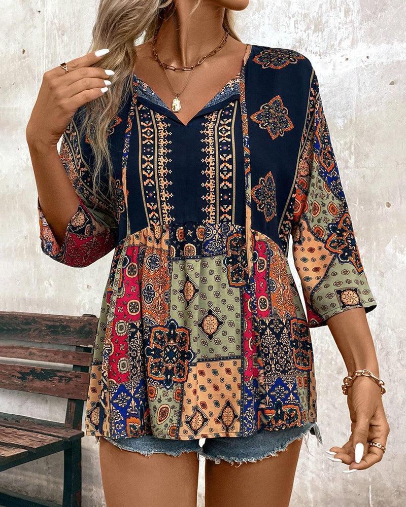 T-Shirt Élégant Femme – Manches Trois-Quarts