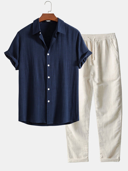 Eli | Ensemble d'Été en Chemise Légère et Pantalon Décontracté