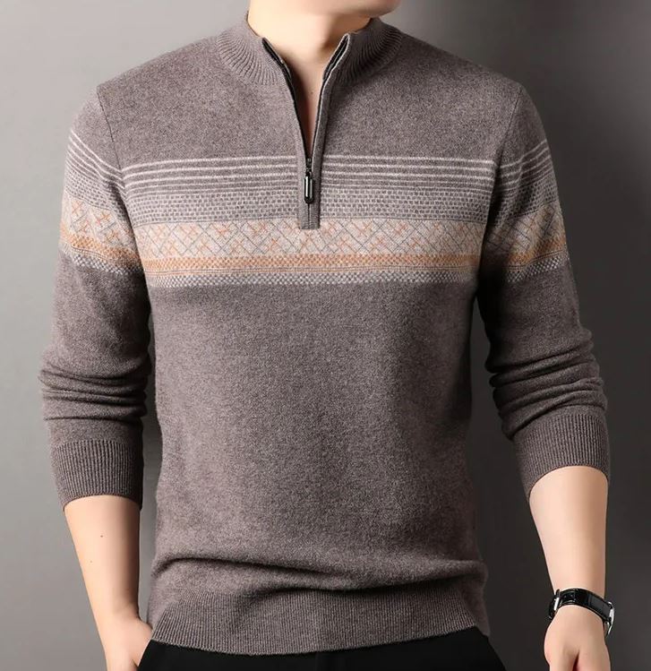 Rhett | Pull en velours avec col semi-montant rembourré