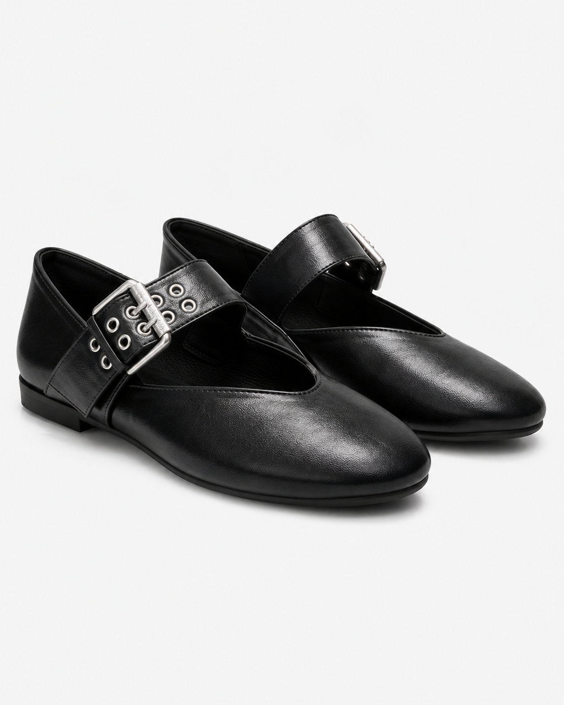 Lexi | Ballerines Élégantes à Bride Cheville en Cuir PU Femmes Talons Bas