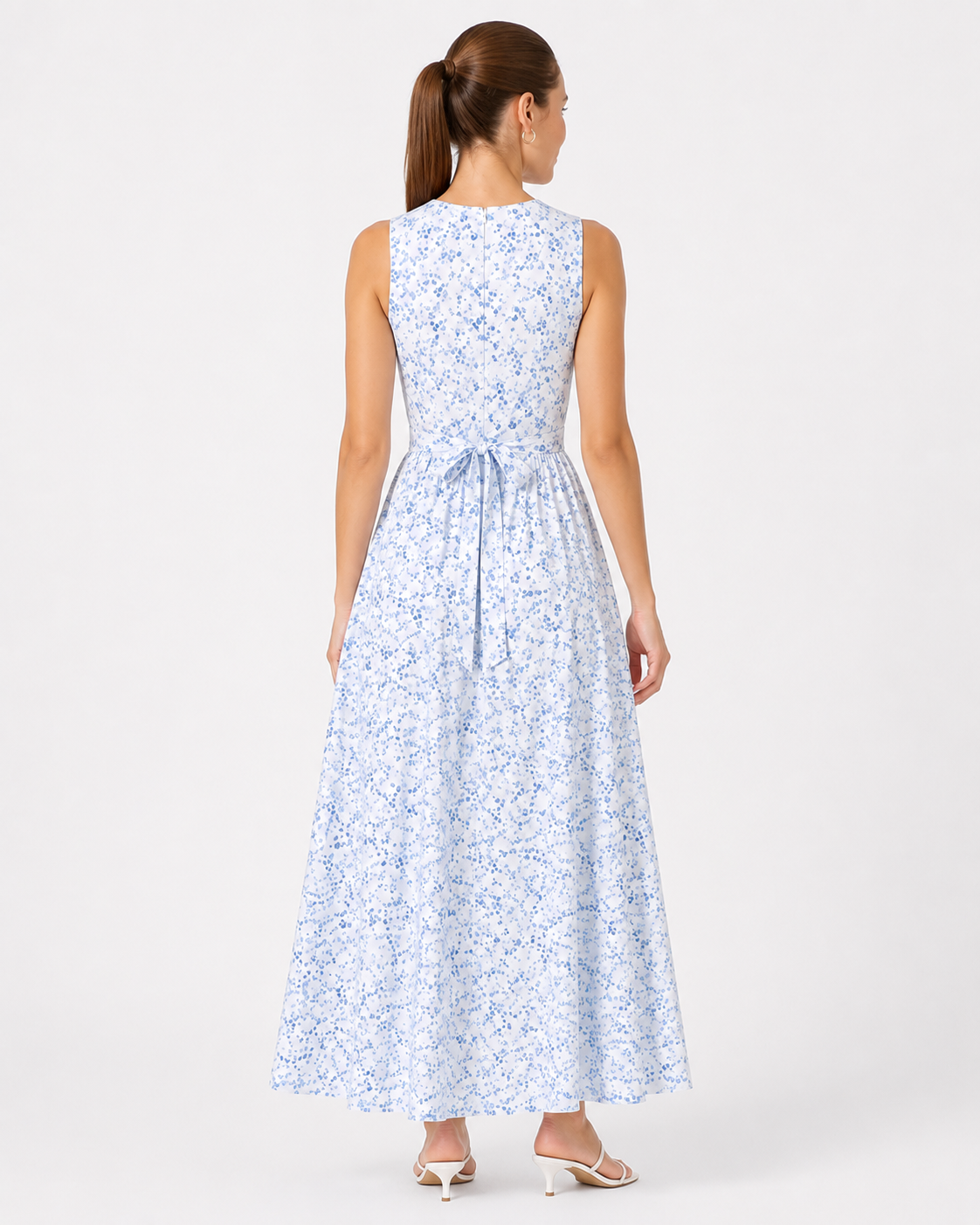 Sienna | Élégante Robe Longue Sans Manches à Imprimé Floral Doux