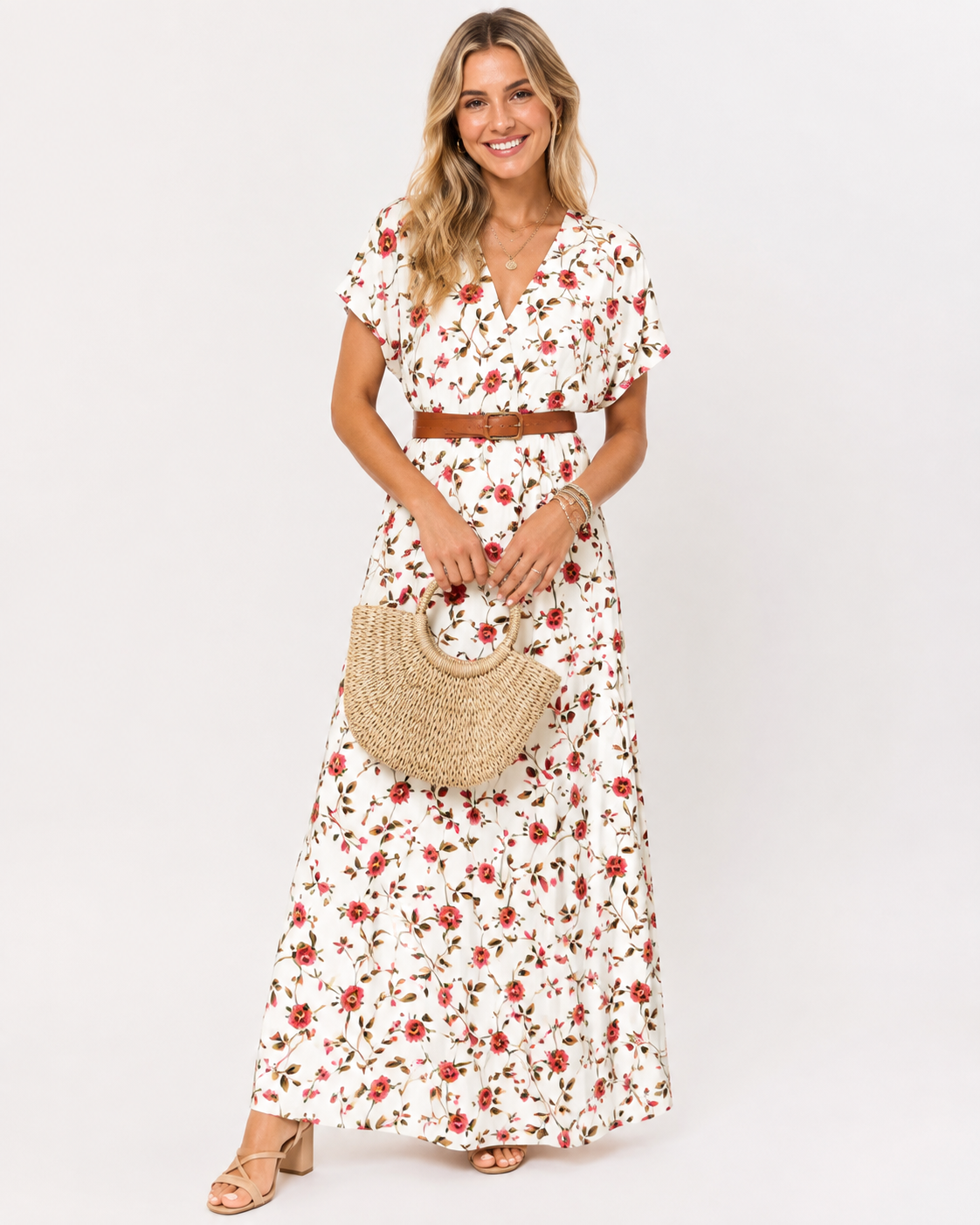 Odette | Robe Longue Élégante d'Été Femme Décolleté en V