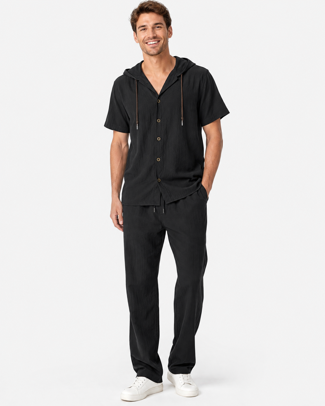 Giovanni | Ensemble décontracté à capuche courte et pantalon long pour hommes