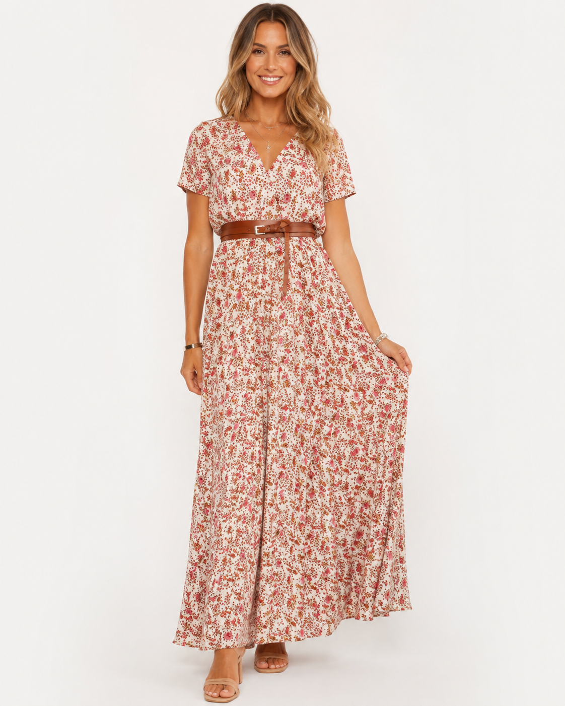 Odette | Robe Longue Élégante d'Été Femme Décolleté en V