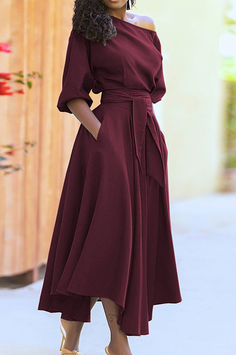 Margaux | Robe midi épaules dénudées