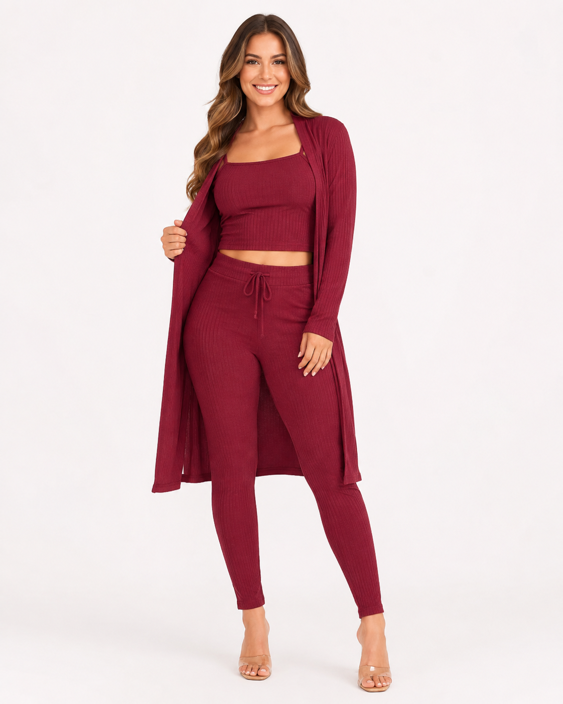 Lana | Ensemble décontracté pour femmes en trois pièces : veste, gilet, pantalon long