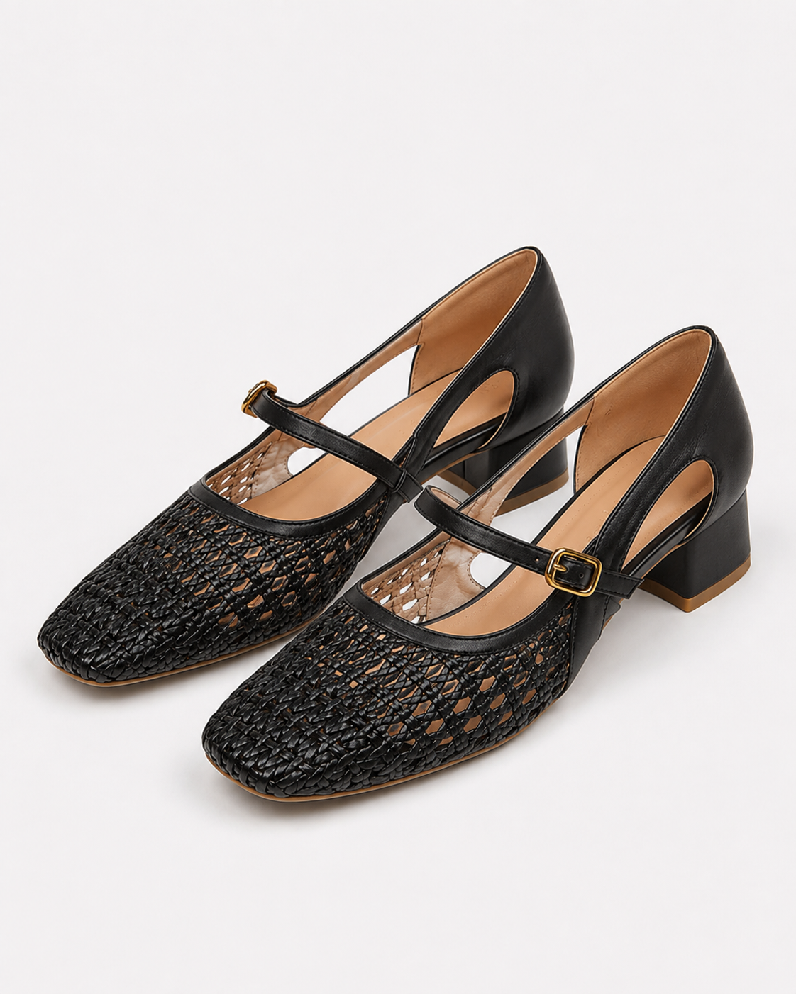 Libby | Sandales femmes printemps automne en cuir naturel à bout carré avec boucle