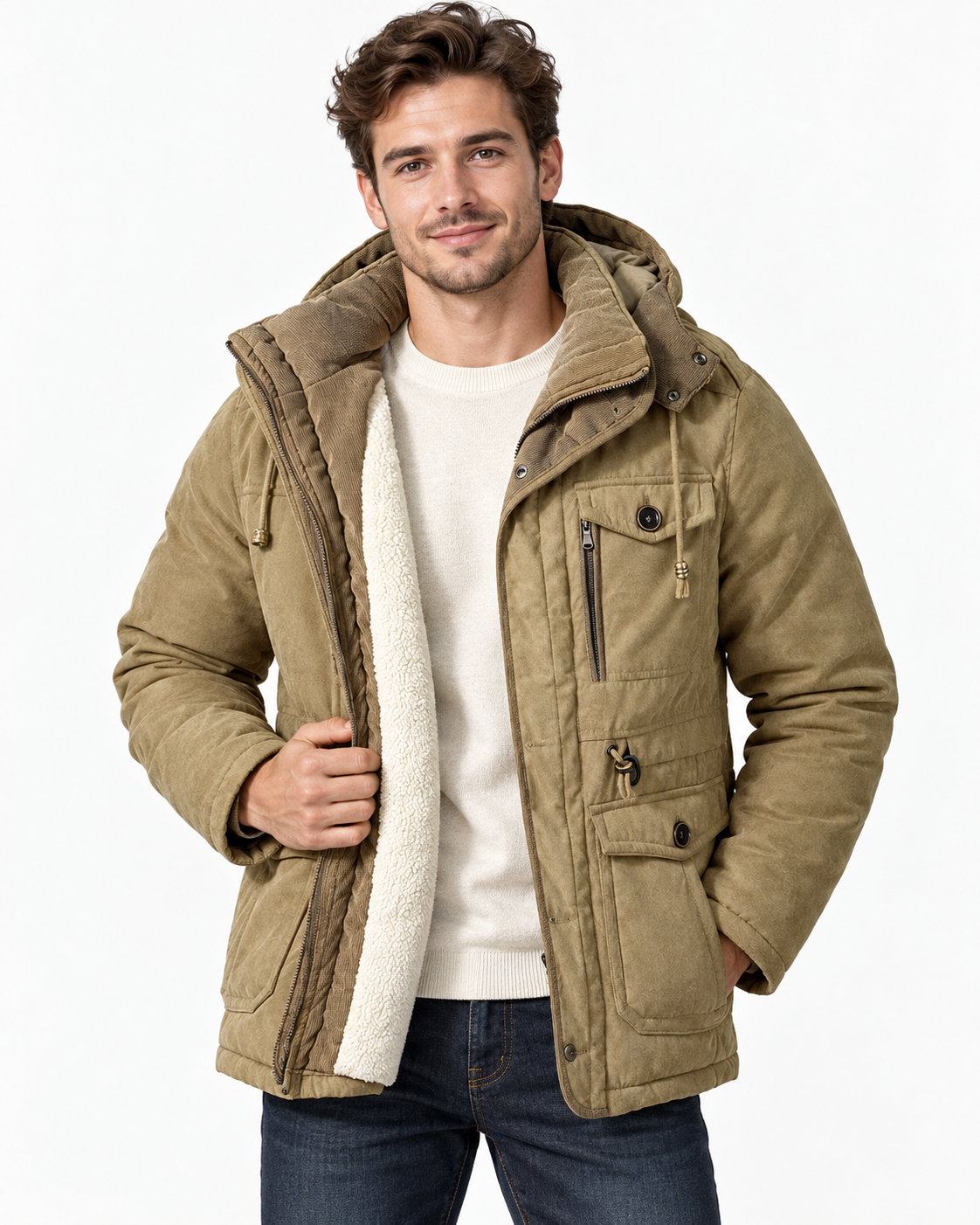 Paul | Parkas épais pour hommes Veste chaude en cachemire