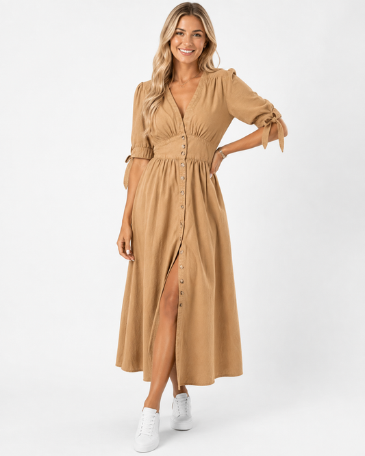 ATELIER | Robes en Denim à Taille Haute avec Lacets