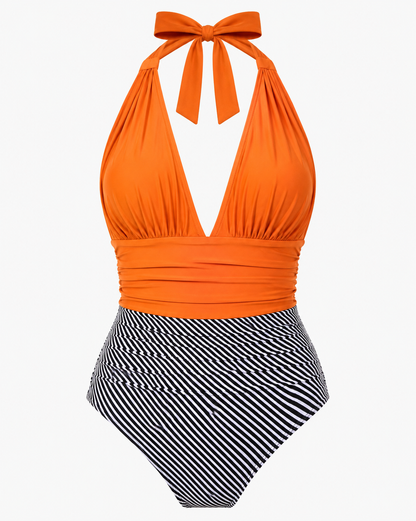 Mella | Maillot de bain halter à décolleté en V profond