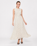 Kathleen | Robe Maxi à Pois sans Manches Élégante et Flottante
