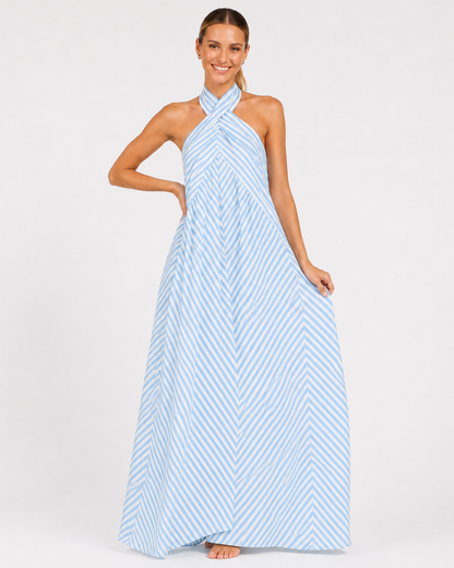 Monroe | Robe Maxi Chic à Panneaux Rayés Sans Manches