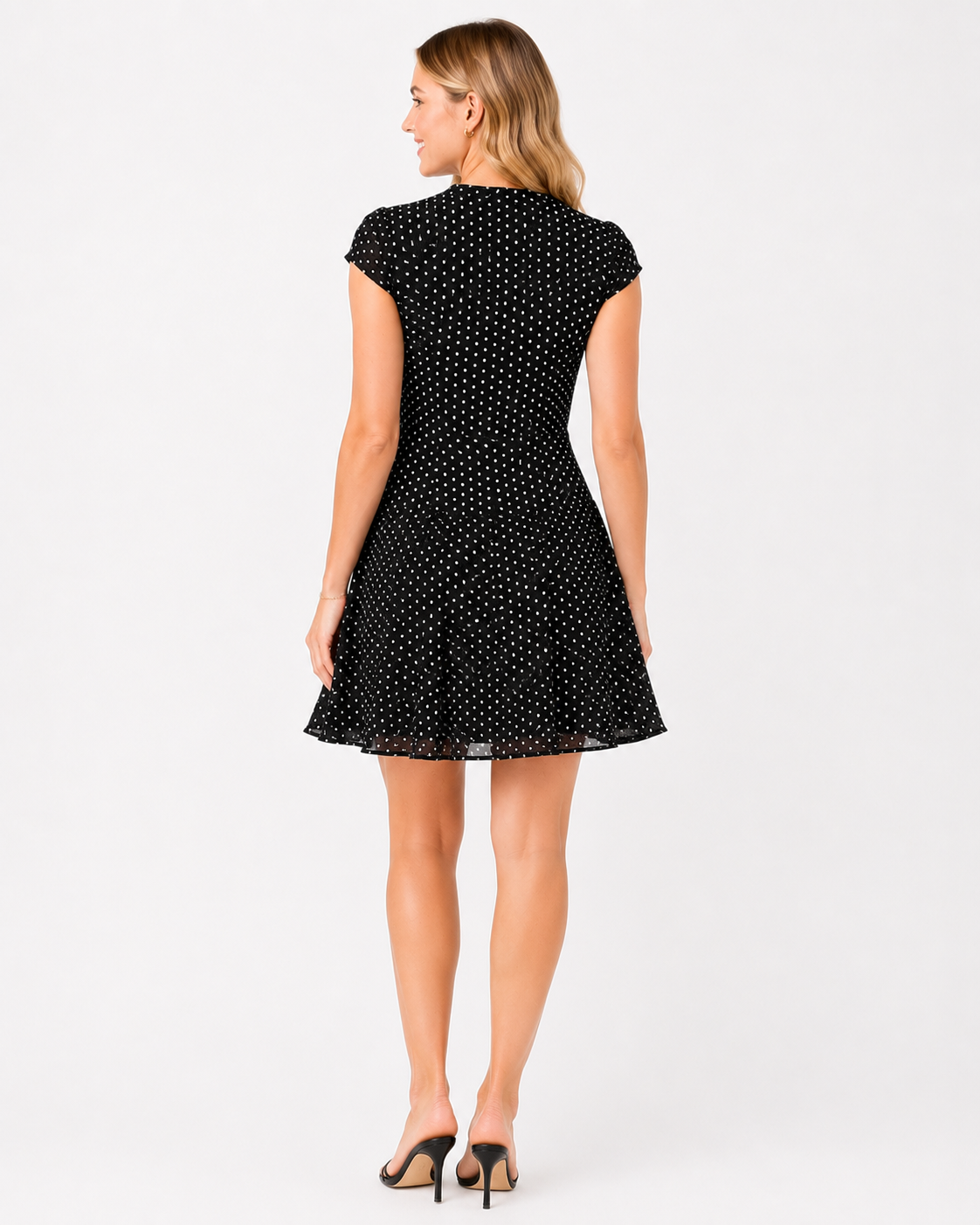 Gwen | Robe à pois élégante cintrée à la taille Robe polyvalente