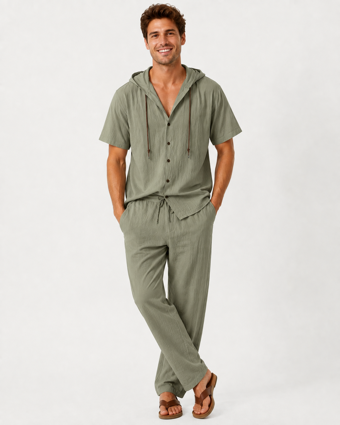 Giovanni | Ensemble décontracté à capuche courte et pantalon long pour hommes