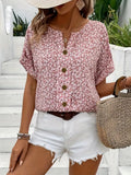 Gelin | Blouse Florale à Manches Courtes