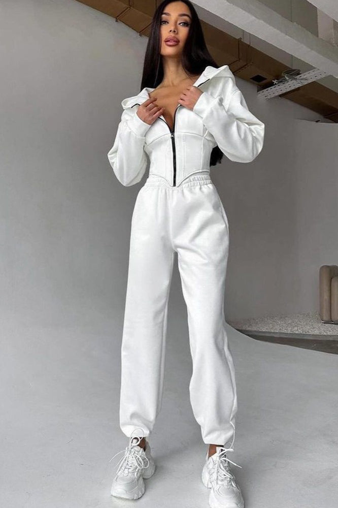 Ensemble de Pantalons à Capuche avec Cordons de Serrage