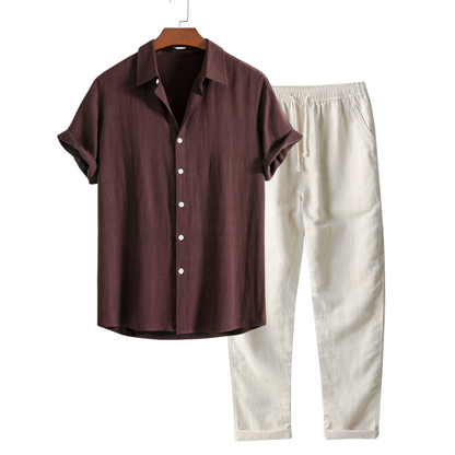 Eli | Ensemble d'Été en Chemise Légère et Pantalon Décontracté