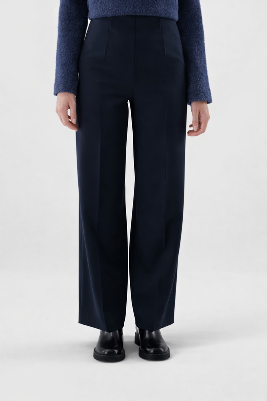 Hanah | Pantalon à jambe large avec plis marqués