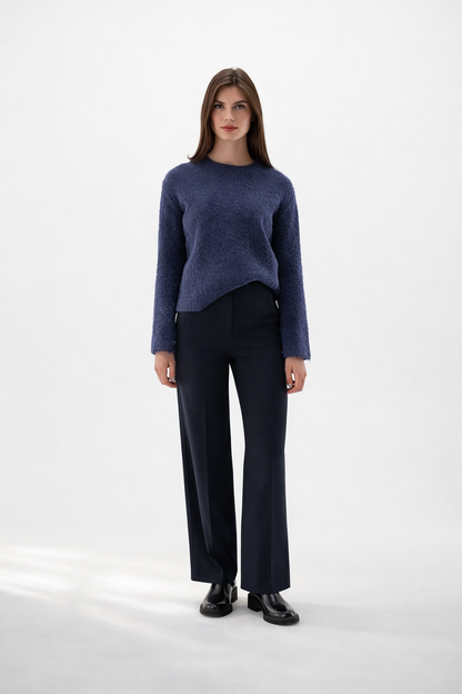 Hanah | Pantalon à jambe large avec plis marqués