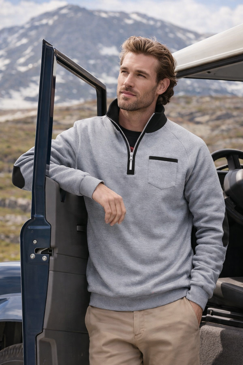 Lovas | Pull pour hommes avec demi-zip