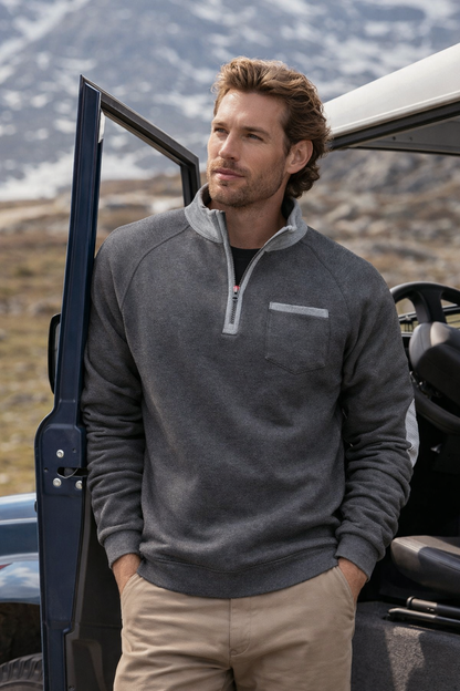 Lovas | Pull pour hommes avec demi-zip