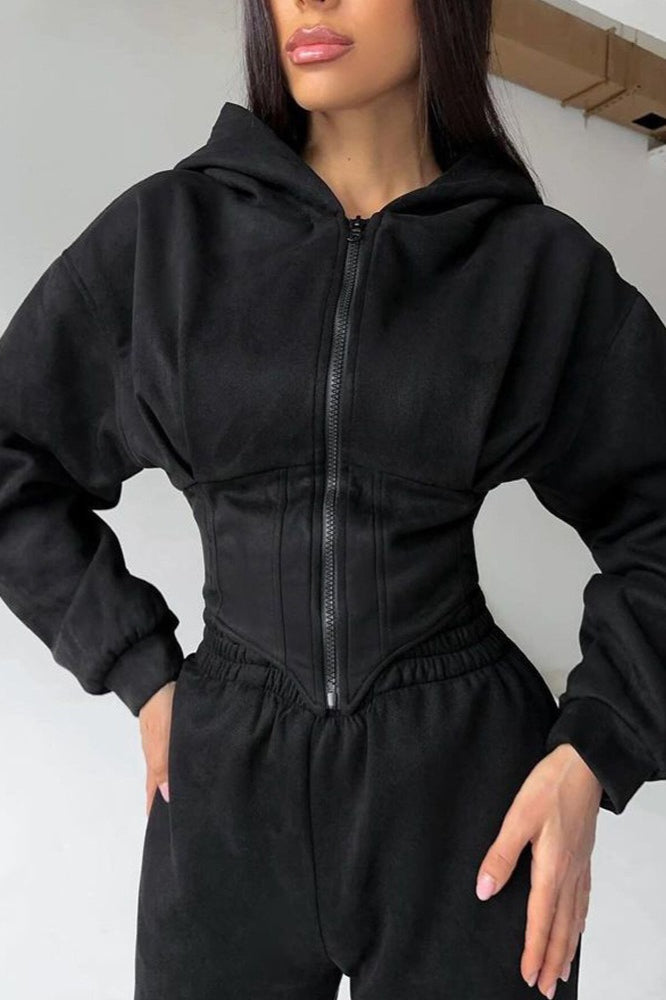 Ensemble de Pantalons à Capuche avec Cordons de Serrage