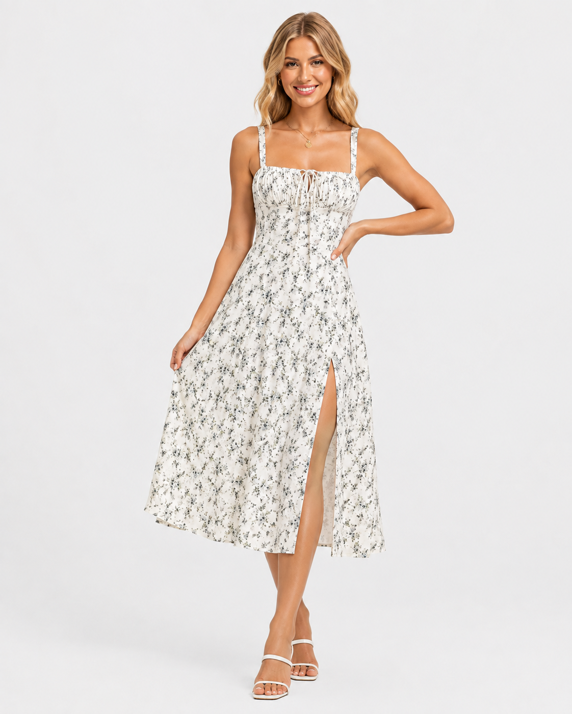 Sloane | Robe en Csole avec taille haute et baleines au style moderne