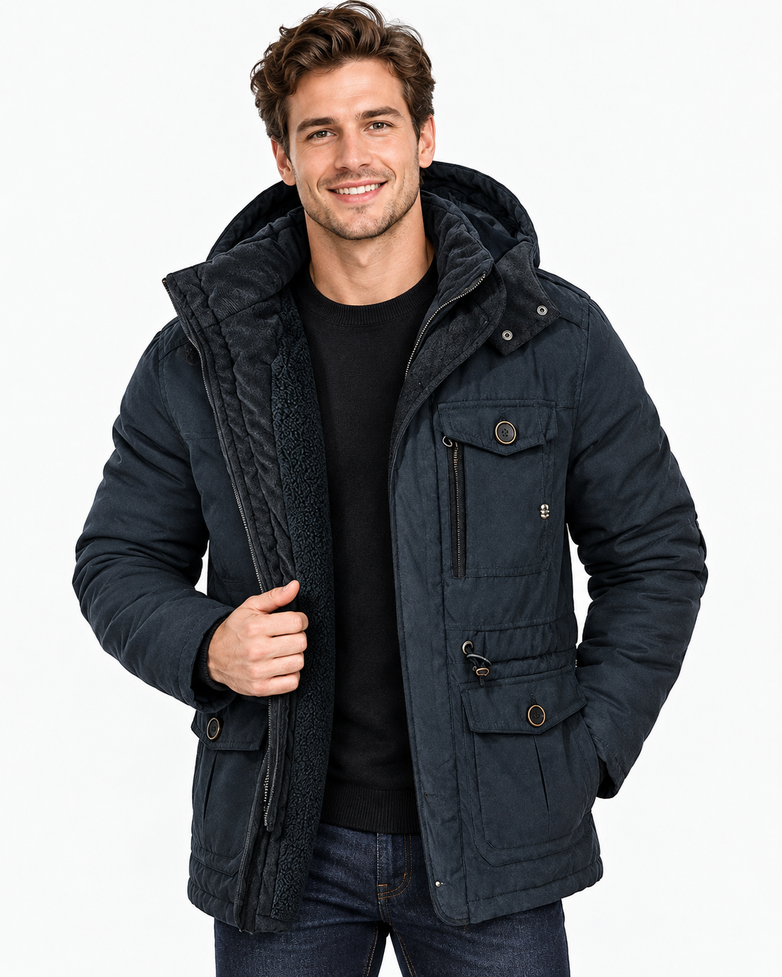 Paul | Parkas épais pour hommes Veste chaude en cachemire