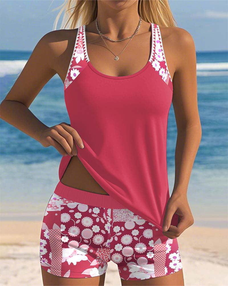 Sabrina | Maillot de bain deux pièces avec un ajustement confortable et un style floral de plage