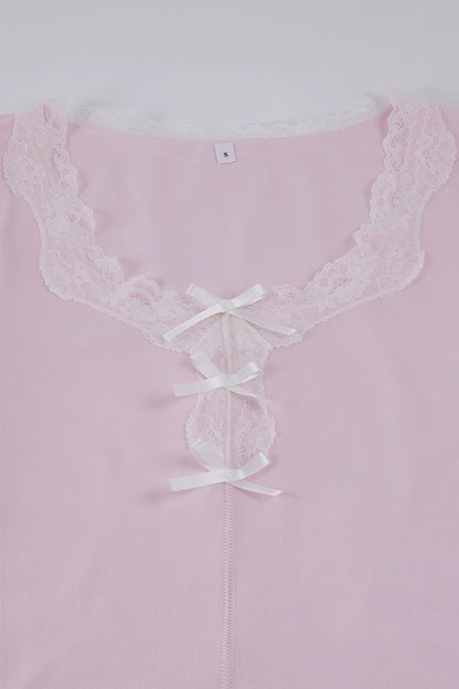 Ensemble Culottes Longues à Manches Longues en Dentelle Romantique Française