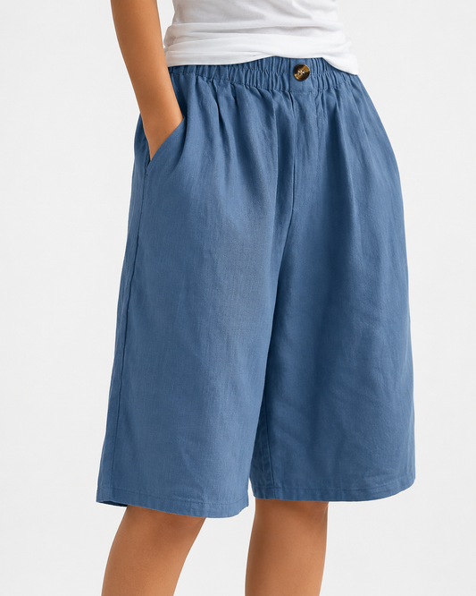 ATELIER | Pantalon uni avec poches et boutons