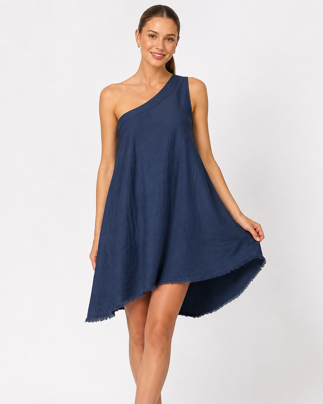 Nola | Robe Mini pour Femmes avec Encolure Épaules et Texture d'Été