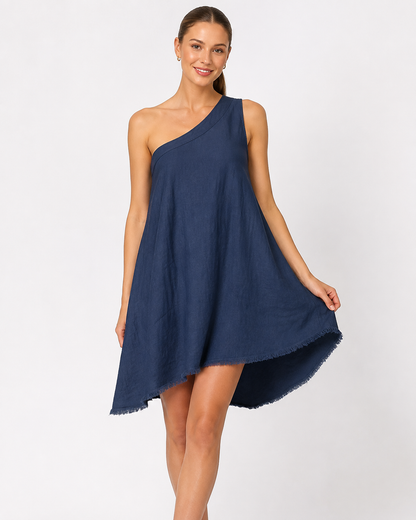 Nola | Robe Mini pour Femmes avec Encolure Épaules et Texture d'Été