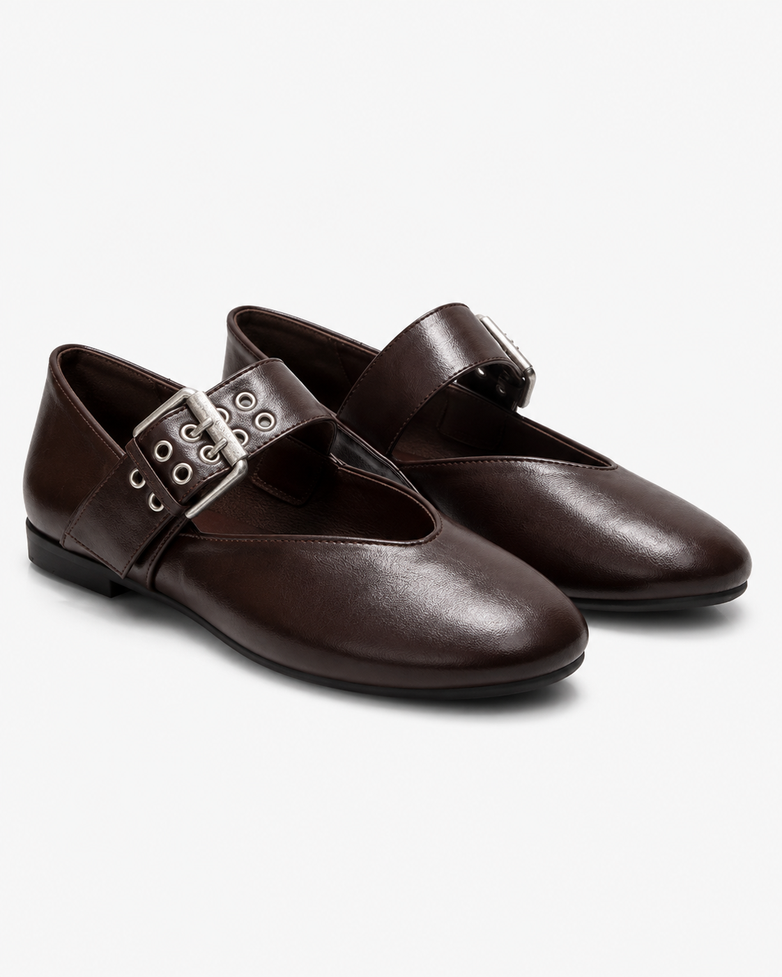 Lexi | Ballerines Élégantes à Bride Cheville en Cuir PU Femmes Talons Bas