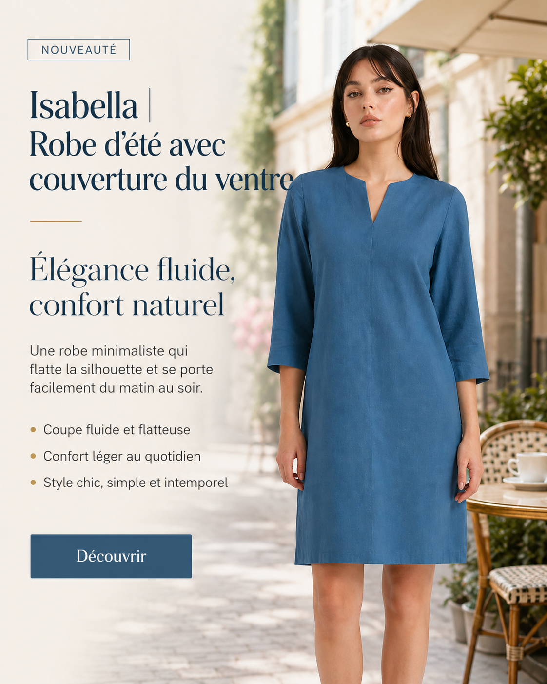 Isabella | Robe d'été avec couverture du ventre
