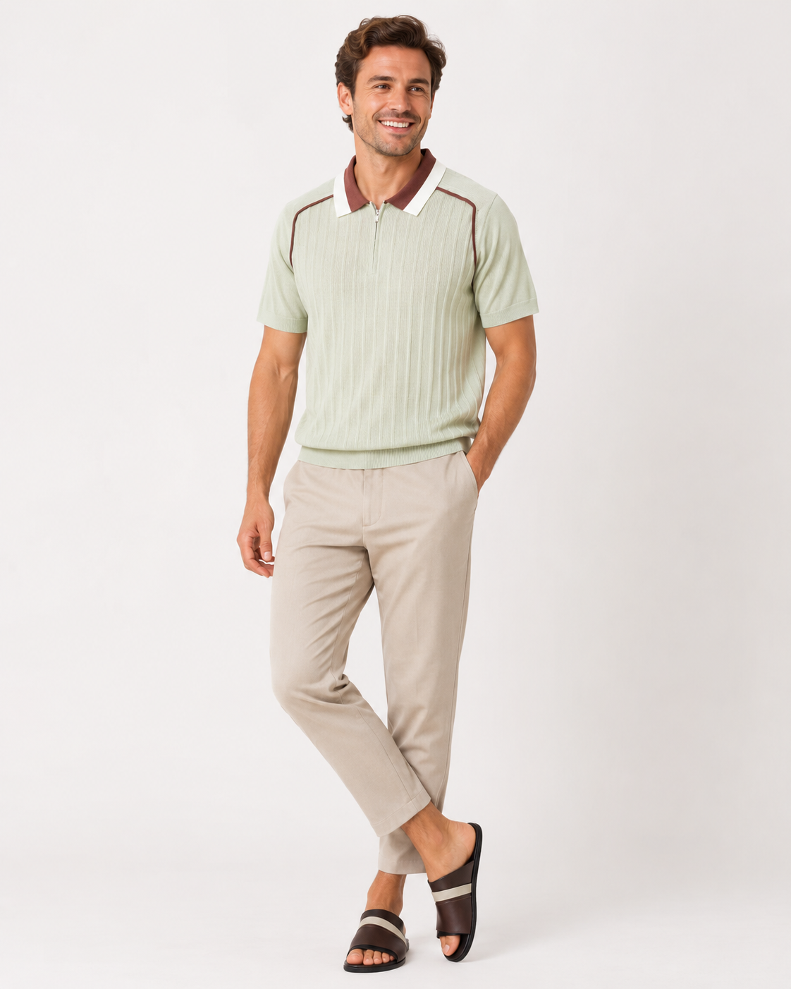 ATELIER | Polo décontracté en tricot à manches courtes pour hommes
