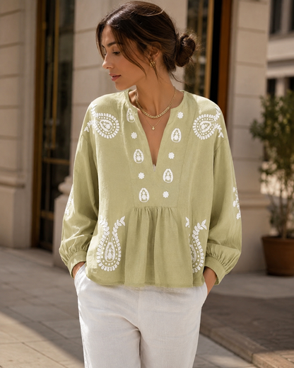 ATELIER | Blouse en broderie de fleurs Paisley