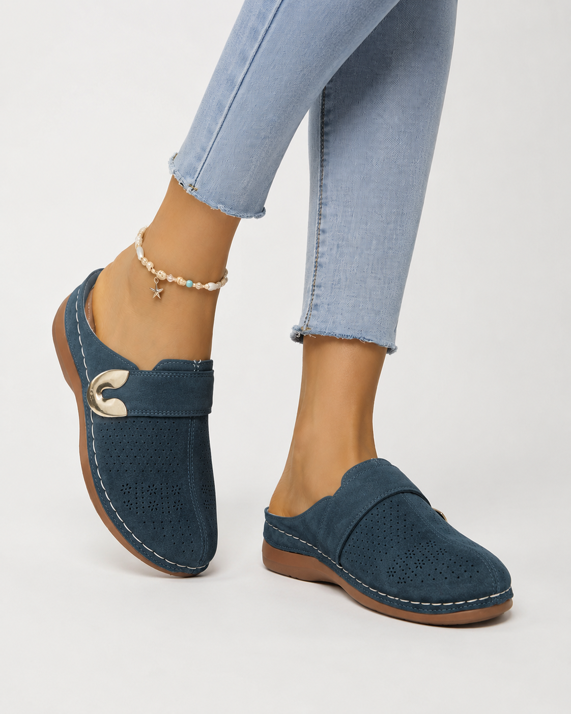 ATELIER | Sandales à talon compensé avec chaussons Velcro ajustables