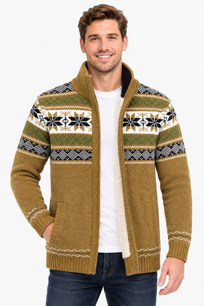 Kayden | Manteau en tricot jacquard en coton pour hommes