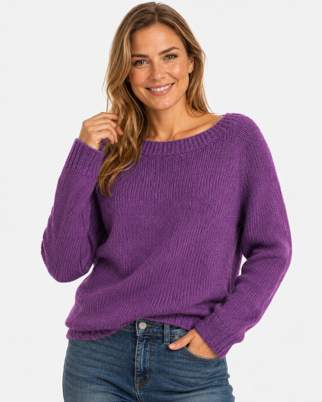 Kensingtin| Pull Tricoté Femme Coupe Slim Col Rond