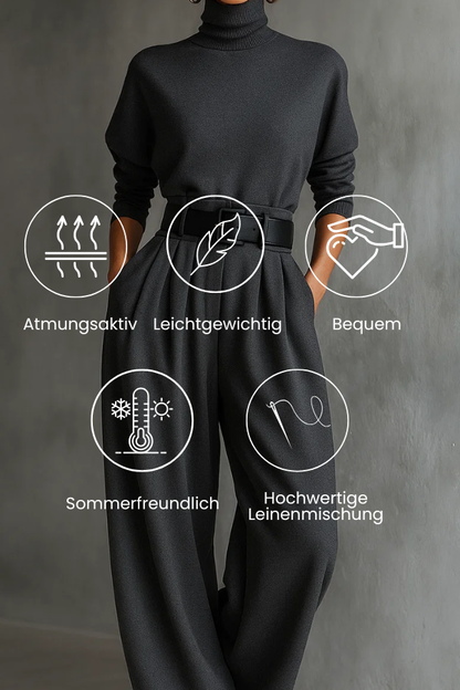 Melian – Combinaison avec col roulé, jambes larges et ceinture