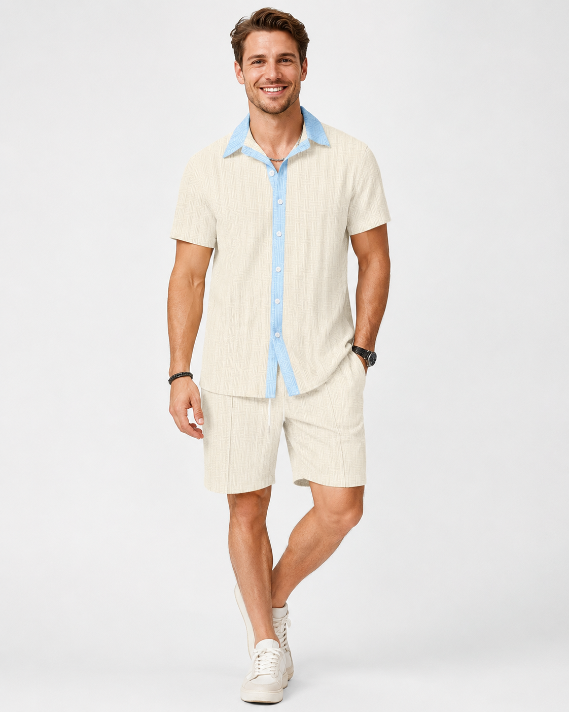 Damian  | Ensemble de vêtements de plage hawaïens décontractés pour hommes