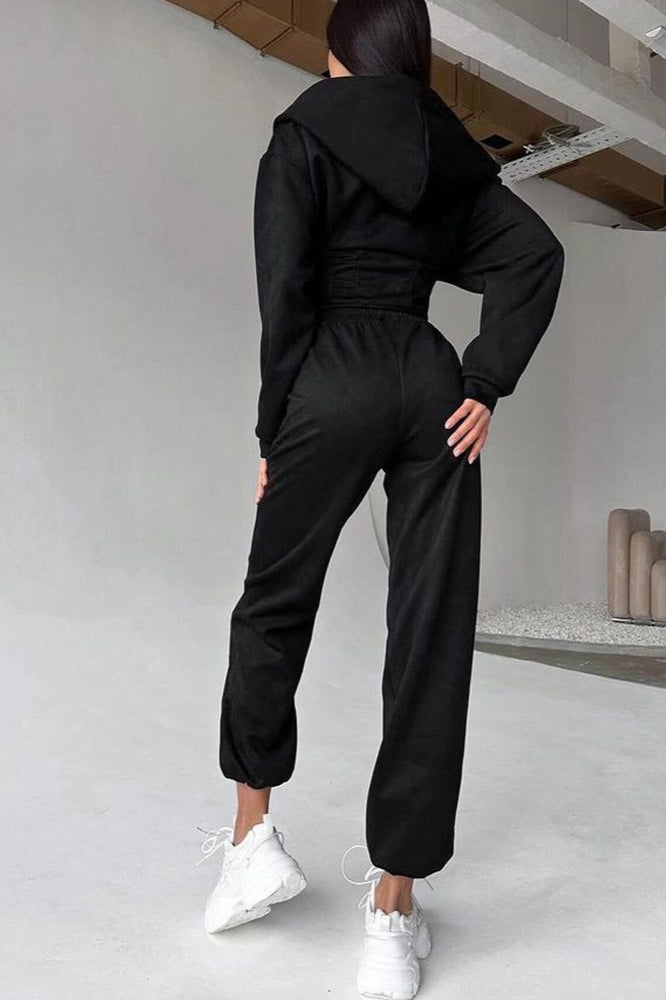 Ensemble de Pantalons à Capuche avec Cordons de Serrage