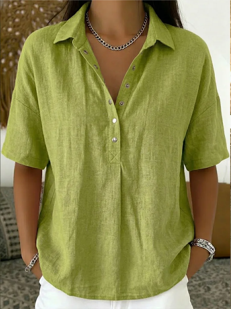 Ianne | Blouse Décontractée à Col avec Boutonnage